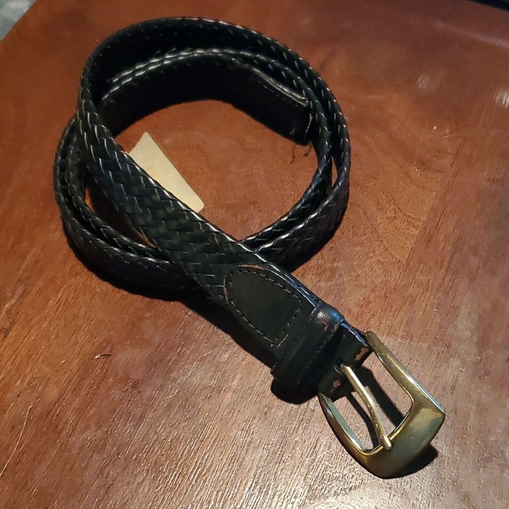 Jos. A. Bank Black Woven Leather Belt 36 NWT